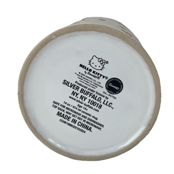 Hello Kitty Candy Corn Wax Resist Ceramic Pottery Mug | Holds 14 Ounces - Picture 7 of 9